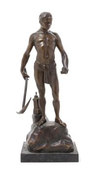A Continental Bronze Figure Height 13 1/2 inches.