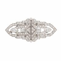 Art Deco, Diamond and Platinum Convertible Dress Clips