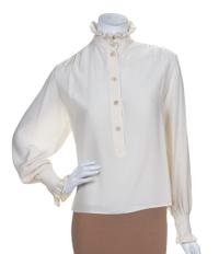 A Chloe Cream Silk Blouse, Size 42.