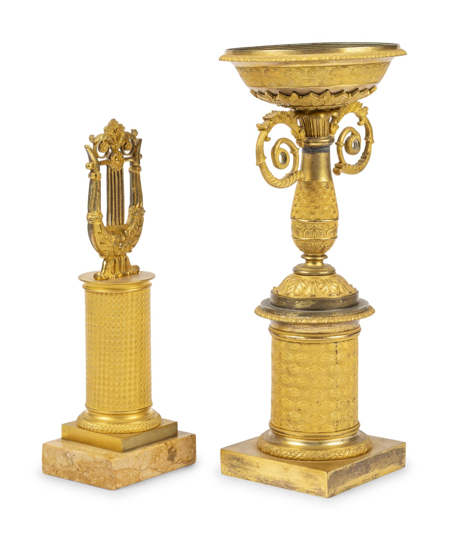 Two Charles X Gilt Bronze Table Ornaments
