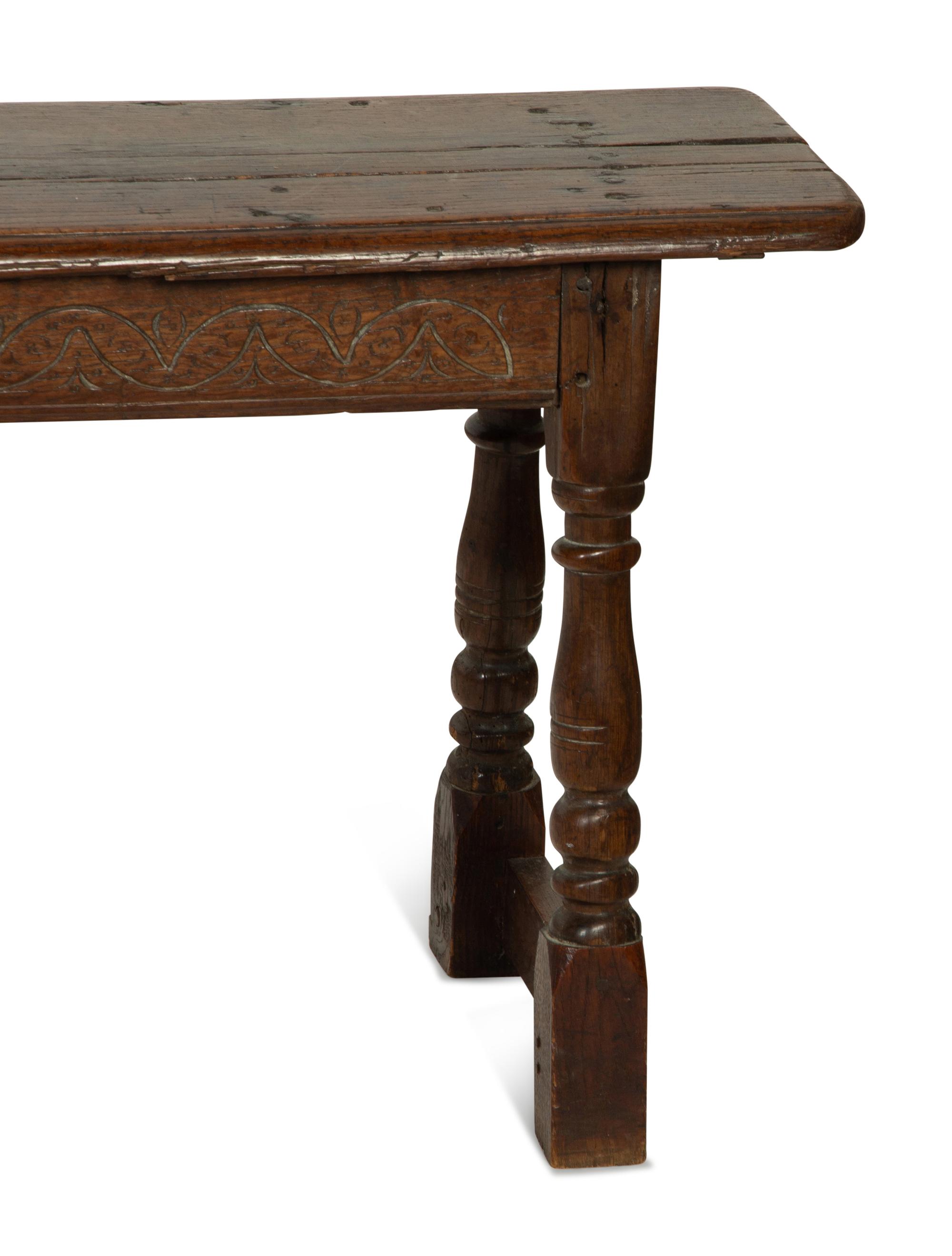 An English Oak Hall Bench