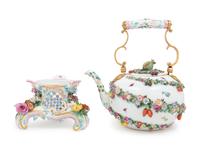 A Meissen Porcelain Tea Kettle on Stand