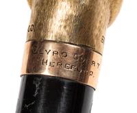 An Edwardian 12-Karat Gold Zoomorphic Walking Stick