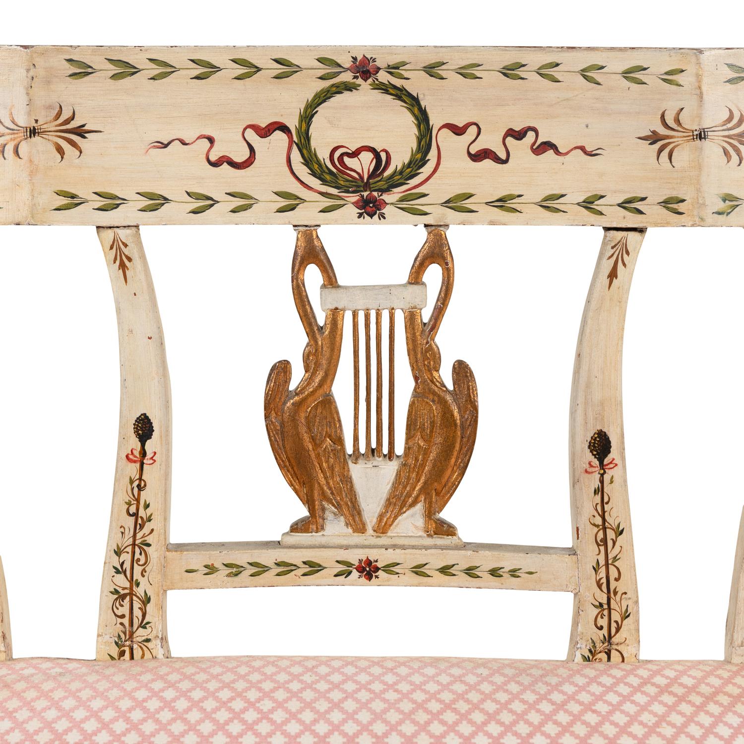 An Italian Neoclassical Painted Settee