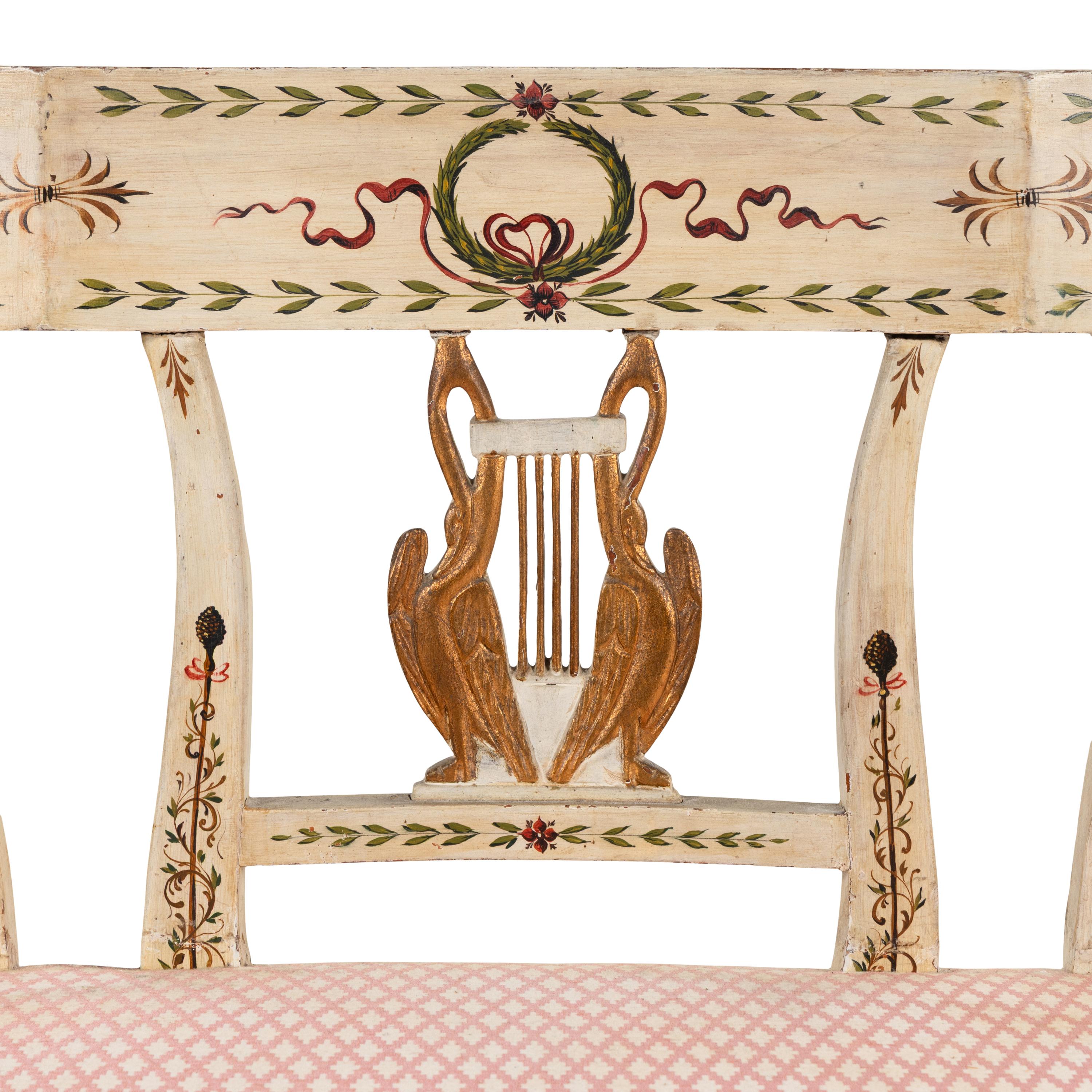 An Italian Neoclassical Painted Settee