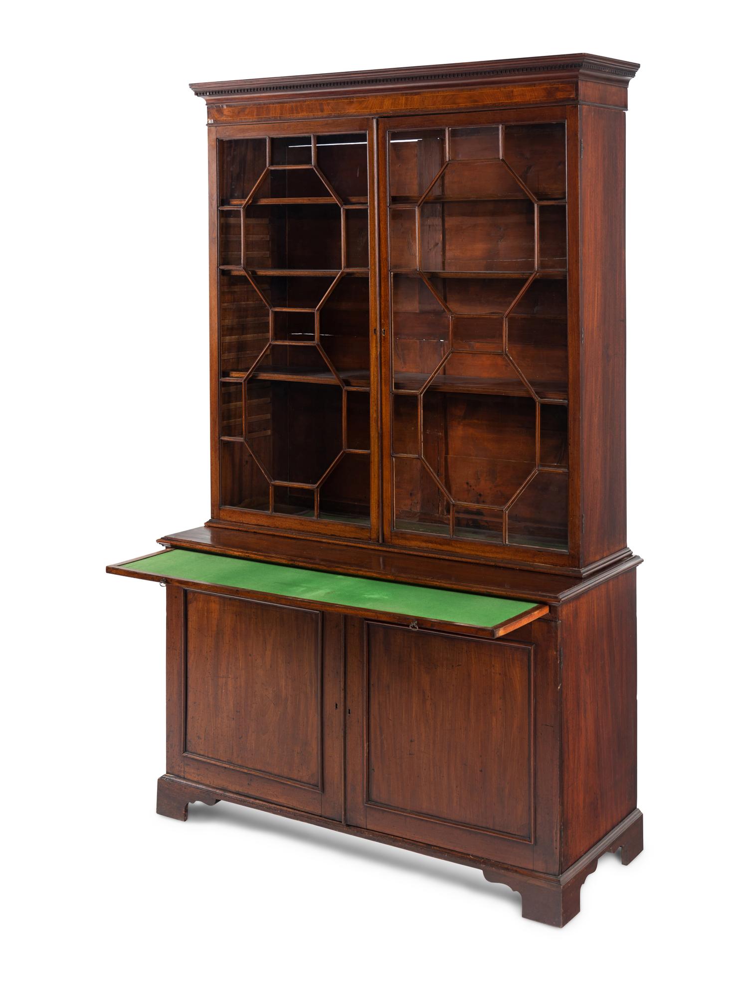 A George III Mahogany Step-Back Bookcase