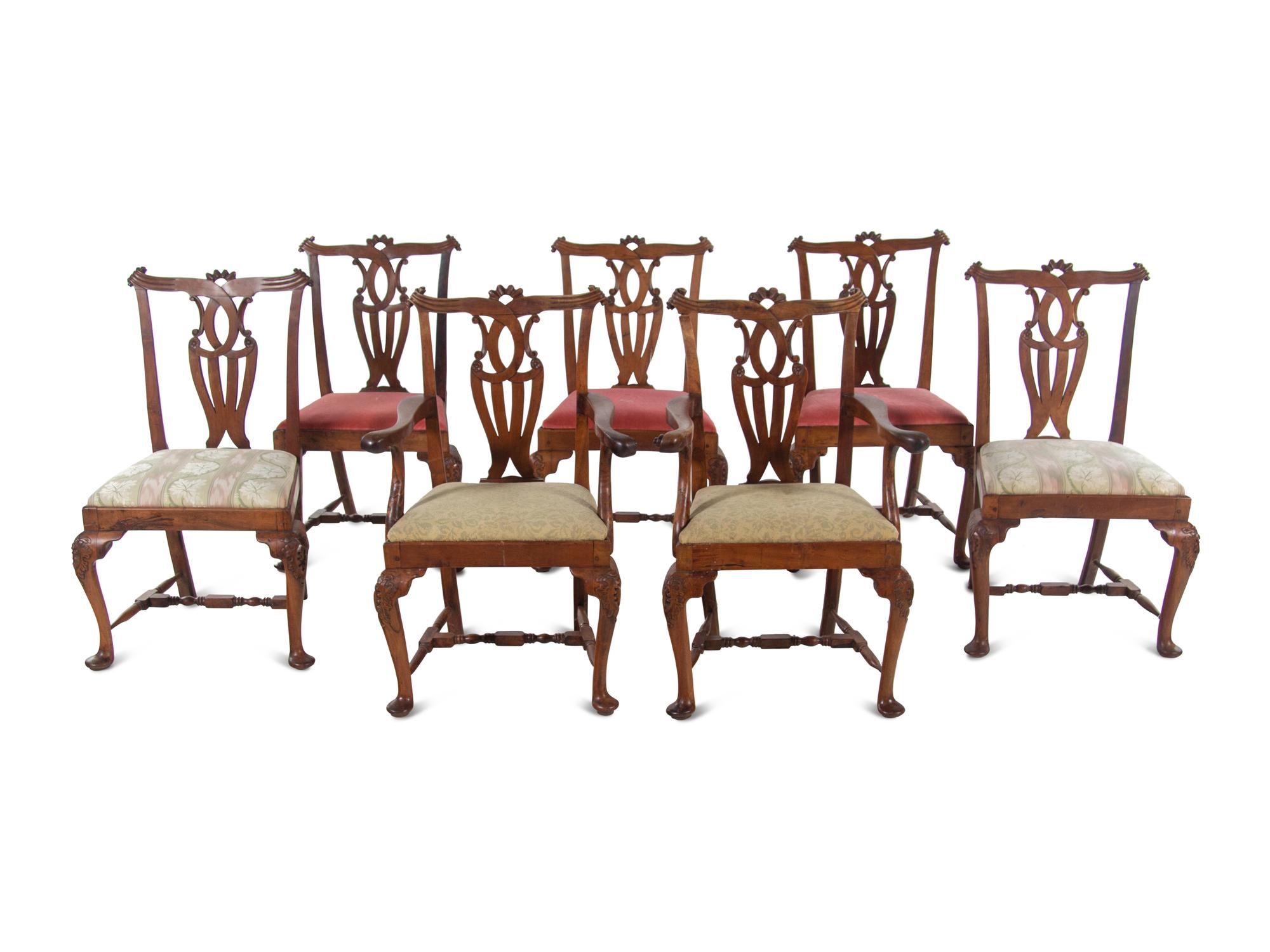 A Set of Seven George III Walnut Dining Chairs