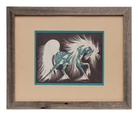 Two Works: Blue Horse and Deer Pair