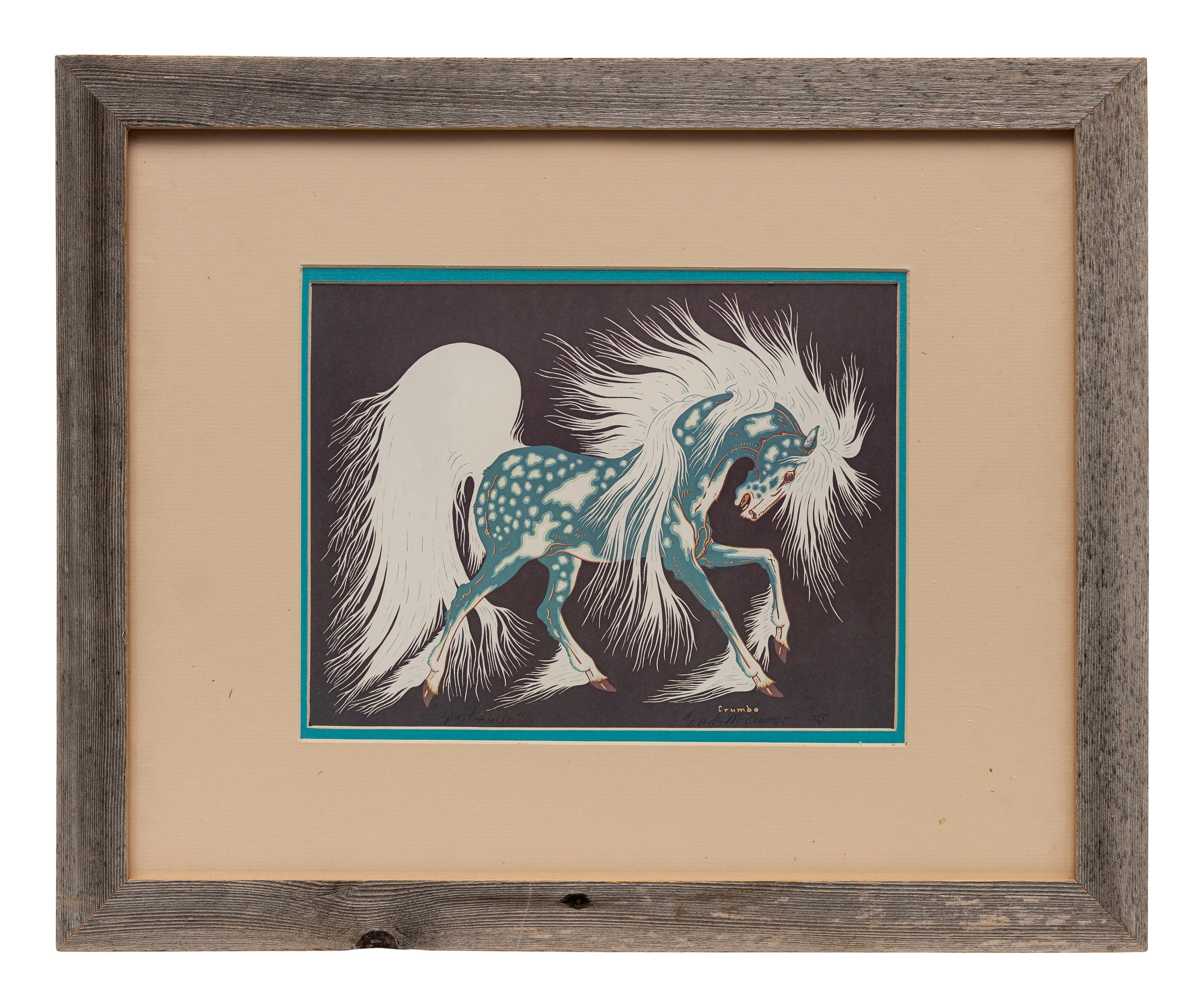 Two Works: Blue Horse and Deer Pair