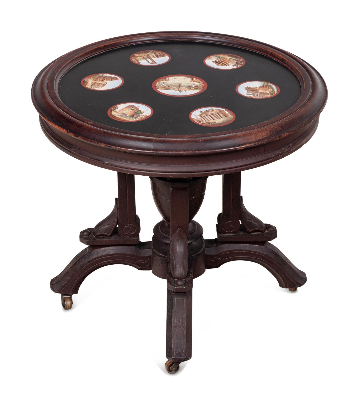 An Italian Micromosaic and Walnut Table