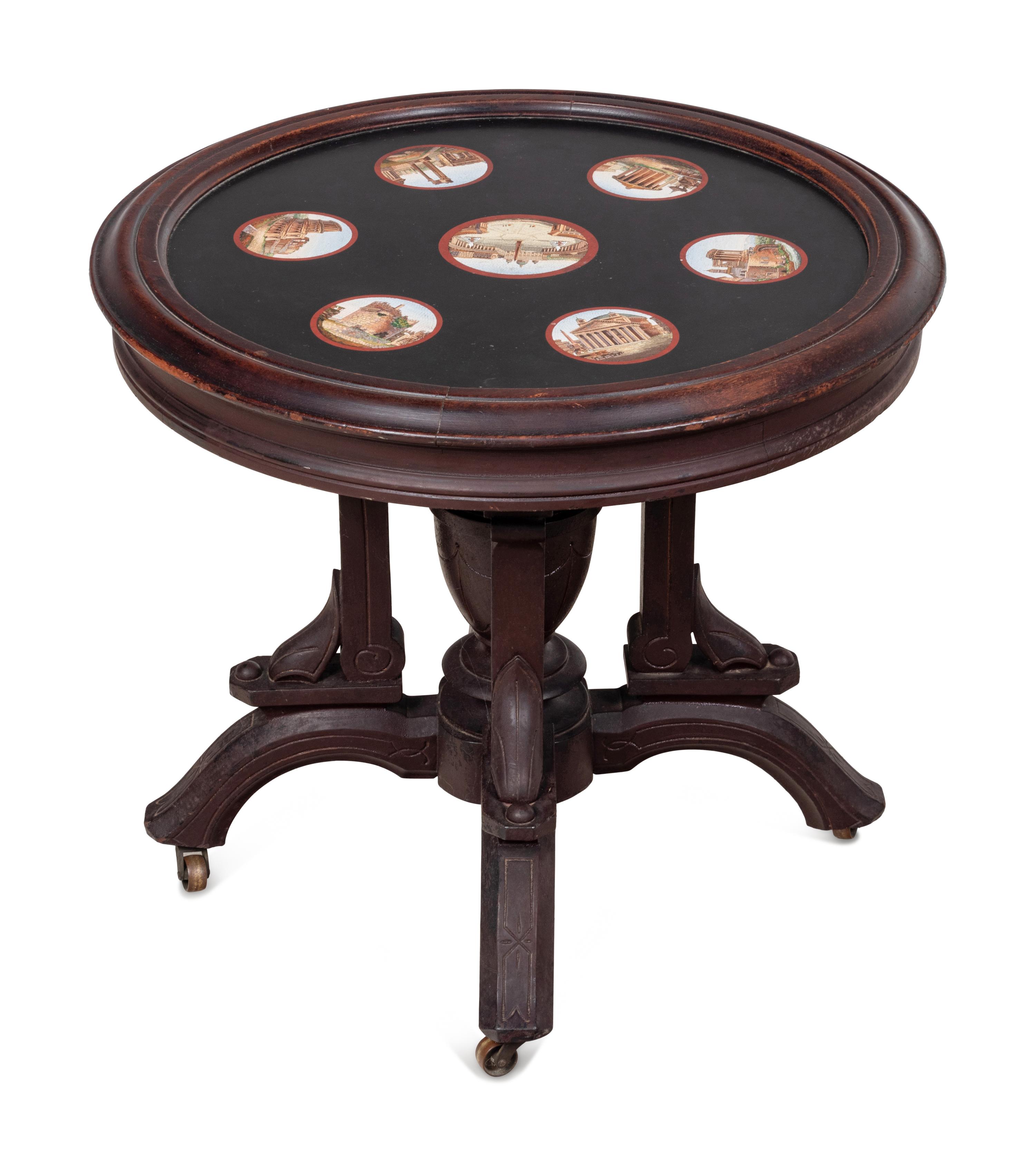 An Italian Micromosaic and Walnut Table