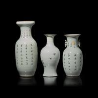 Three Chinese Famille Rose 'Bird and Flower' Vases 粉彩花鳥圖大瓶三件