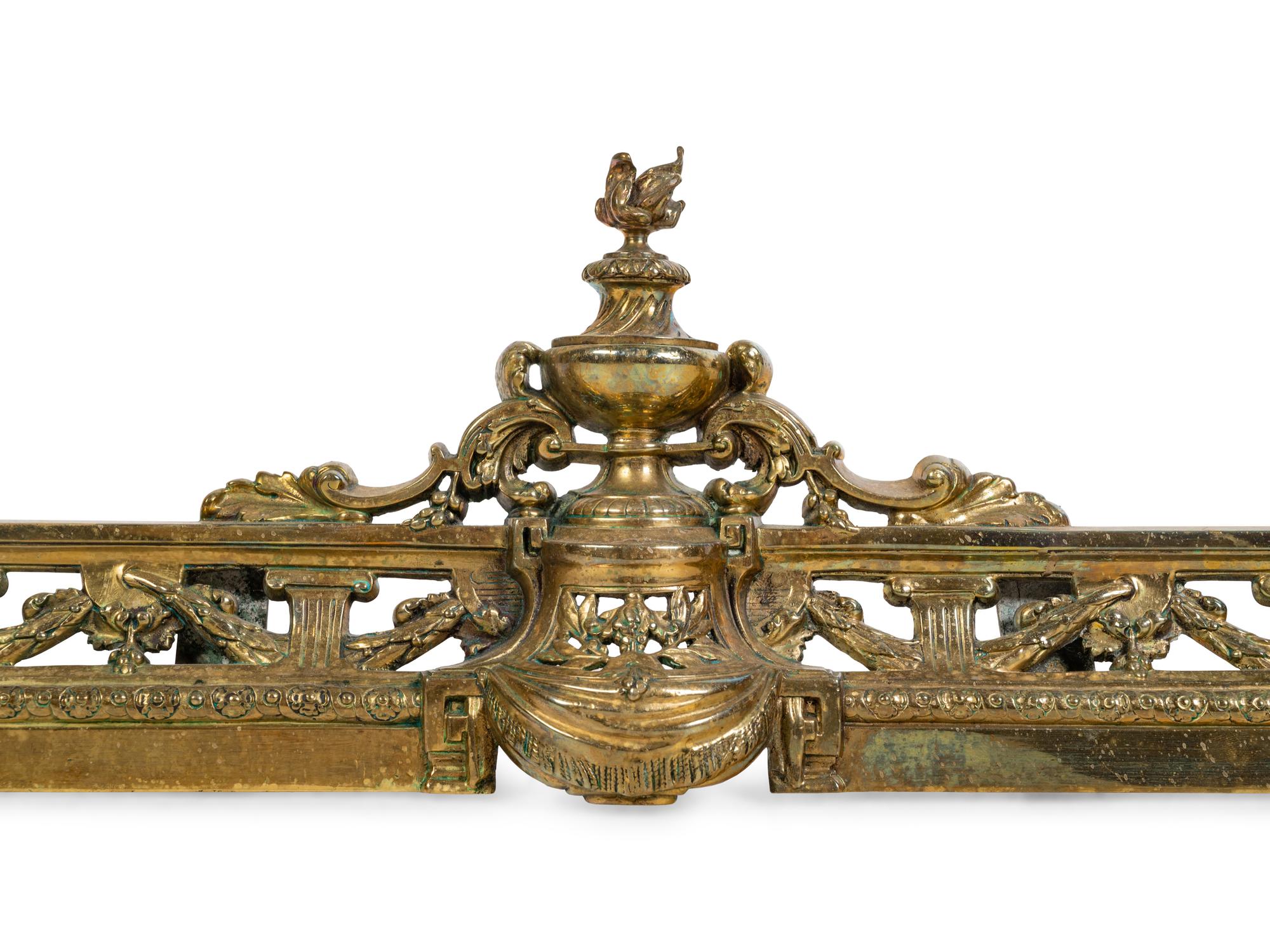 A Neoclassical Gilt Bronze Fireplace Fender