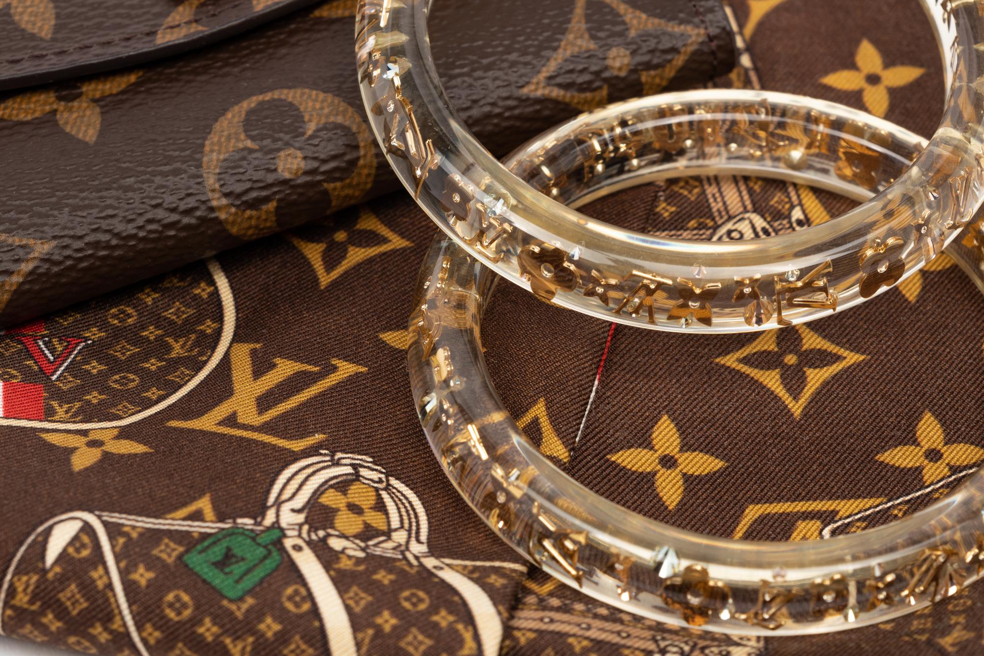 Louis Vuitton Twilly Scarf, Small Wallet, and Two Clear Monogram Bangles
