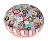 A Miniature Clichy Close Packed Millefiori Glass Paperweight