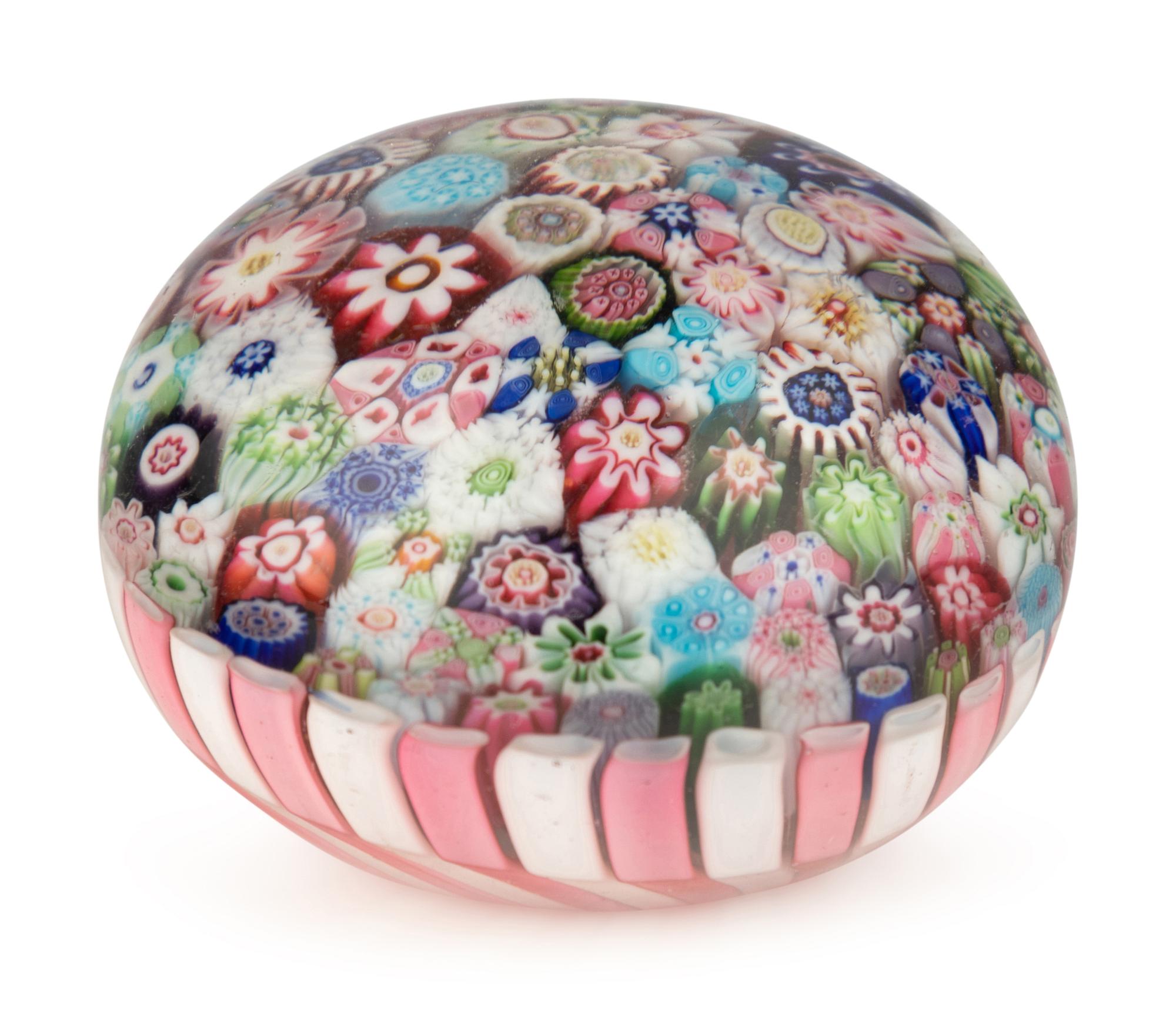 A Miniature Clichy Close Packed Millefiori Glass Paperweight