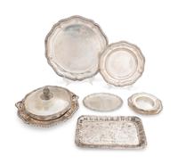 A Collection of Nine German Posen Silver Items