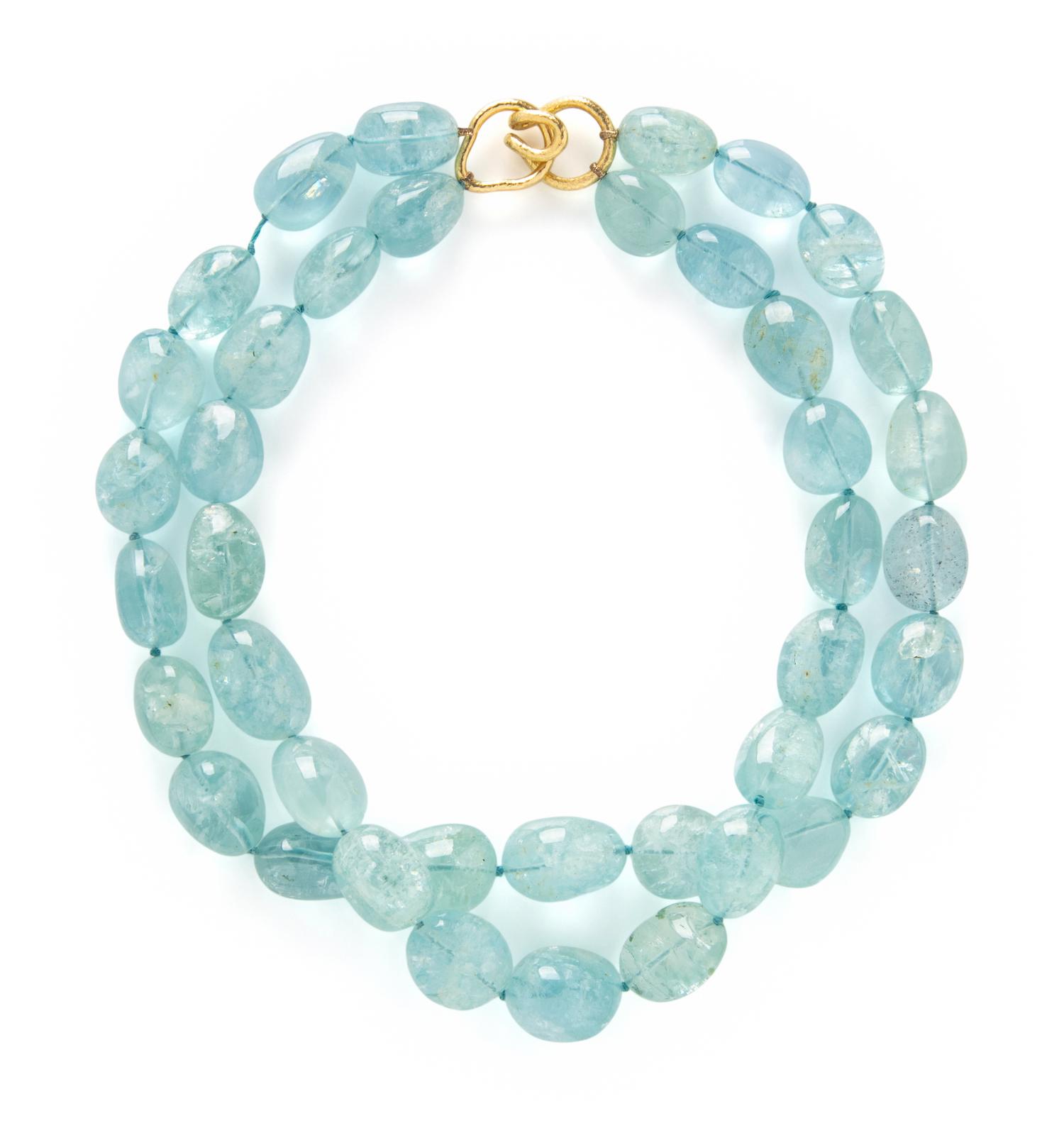 AQUAMARINE BEAD NECKLACE