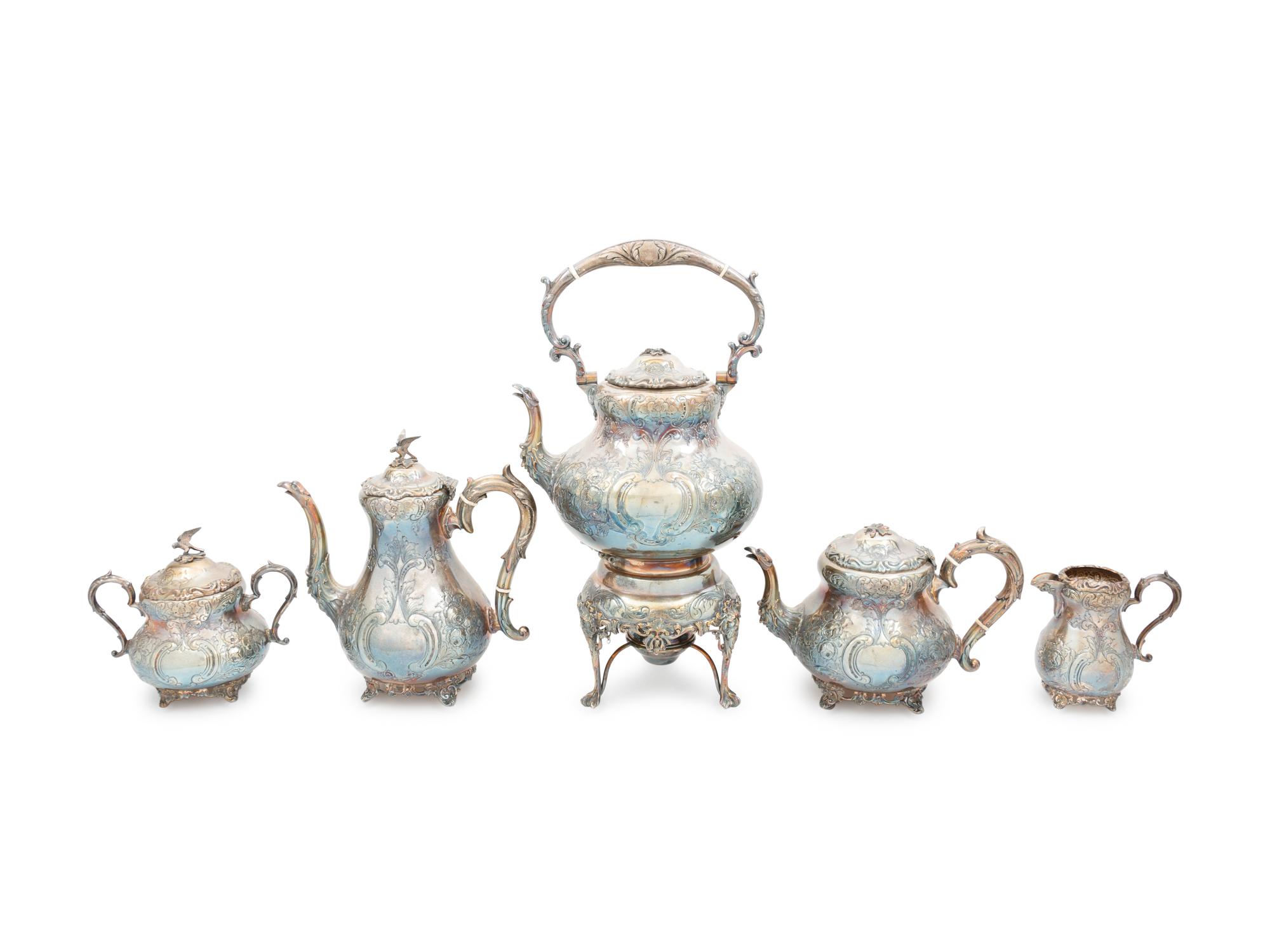 An American Silver-Plate Five-Piece Tea and Coffee Service