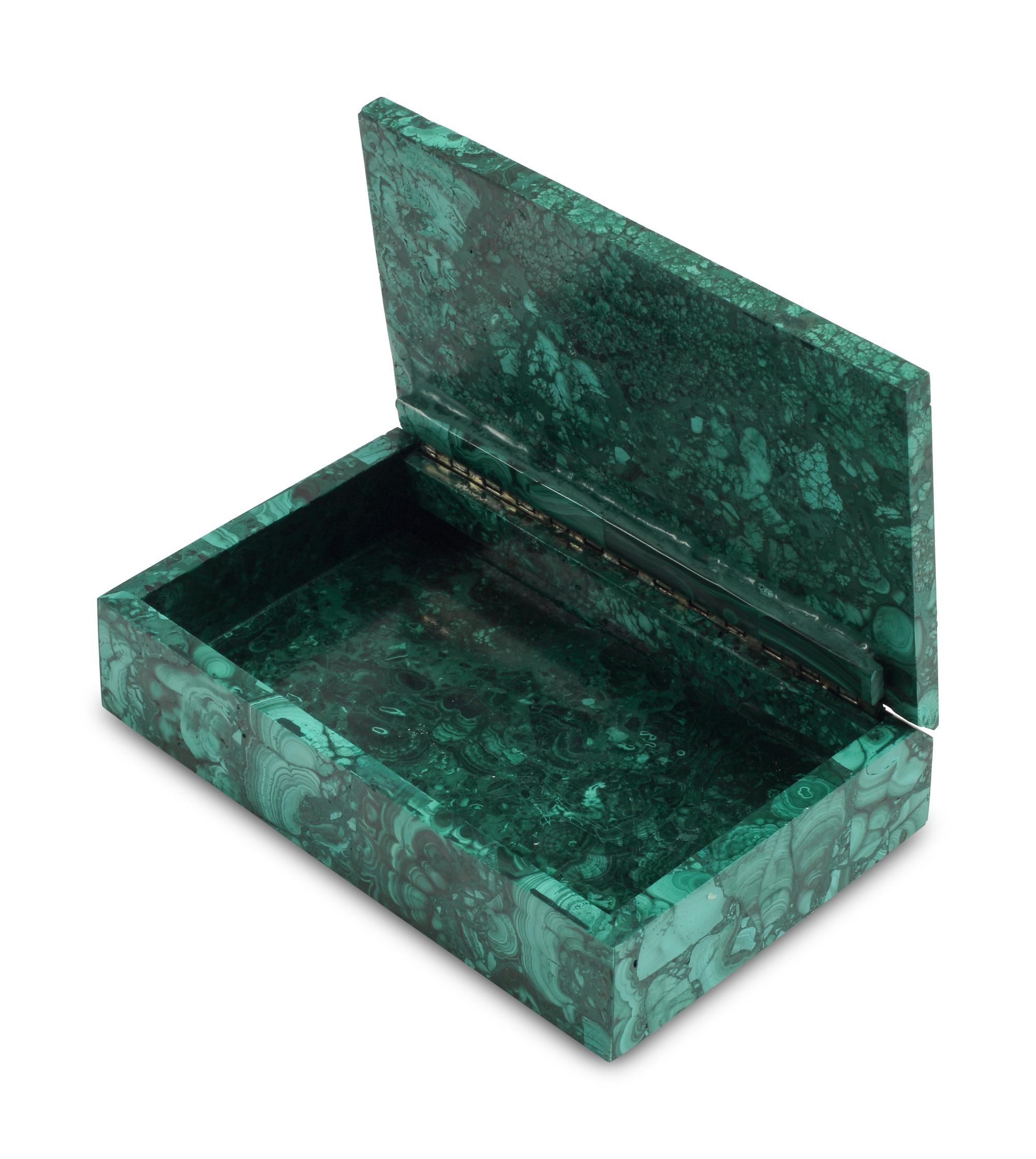 A Group of Four Malachite Boxes