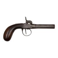 Belgian Turn-Off Pistol in Display Case and Two Pocket Cartridge Revolvers