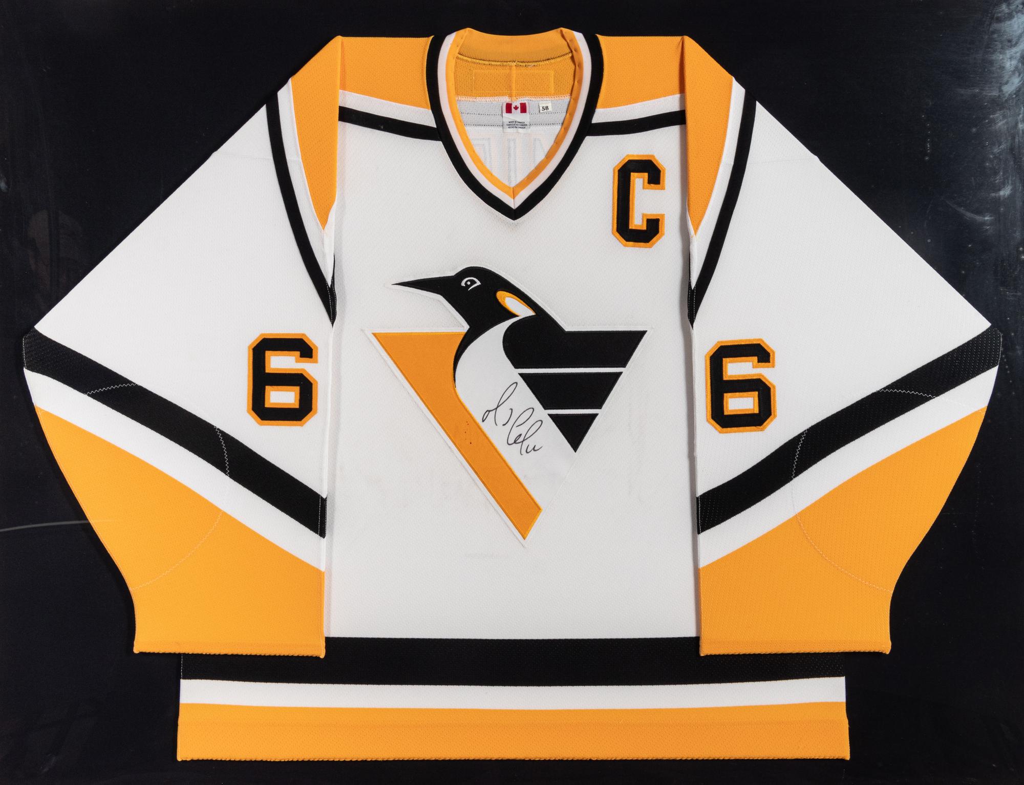 A Mario Lemieux Personally Gifted Signed Autograph Pittsburgh Penguins Hockey Jersey,