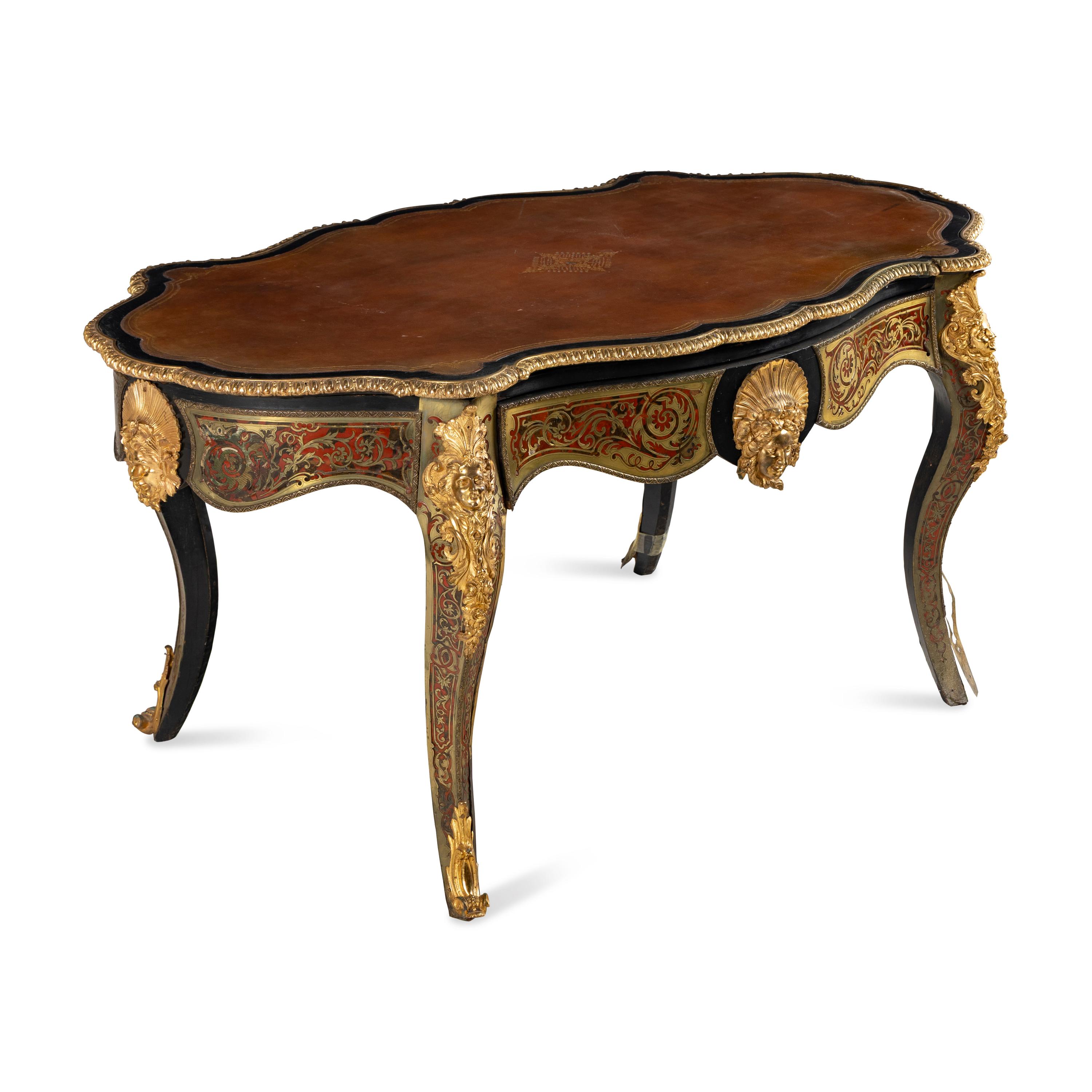 A Napoleon III Style Boulle Marquetry Bureau Plat
