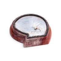 A Russian Mother-of-Pearl and Silver Mounted Hardstone Paperweight