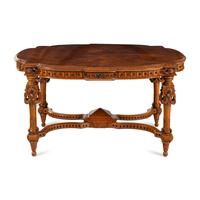 An English Walnut and Part Ebonized Center Table