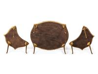 A Three Part Gilt Bronze Mirrored Coffee Table, Style of Guerin
