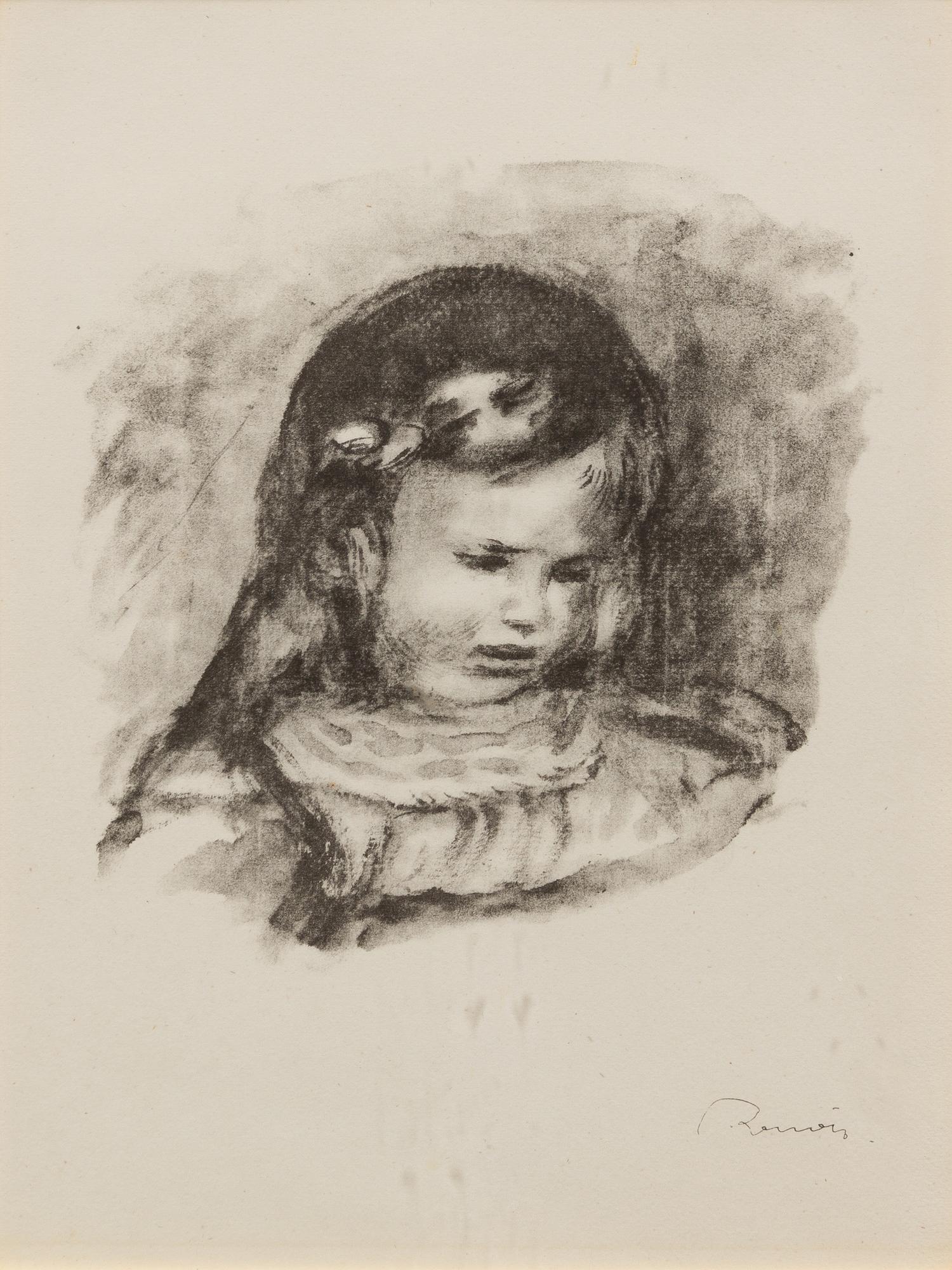 Pierre-Auguste Renoir, (French, 1841-1919), Claude Renoir, la tete baisee (from L'Album des Douze Lithographies Originales), 1904