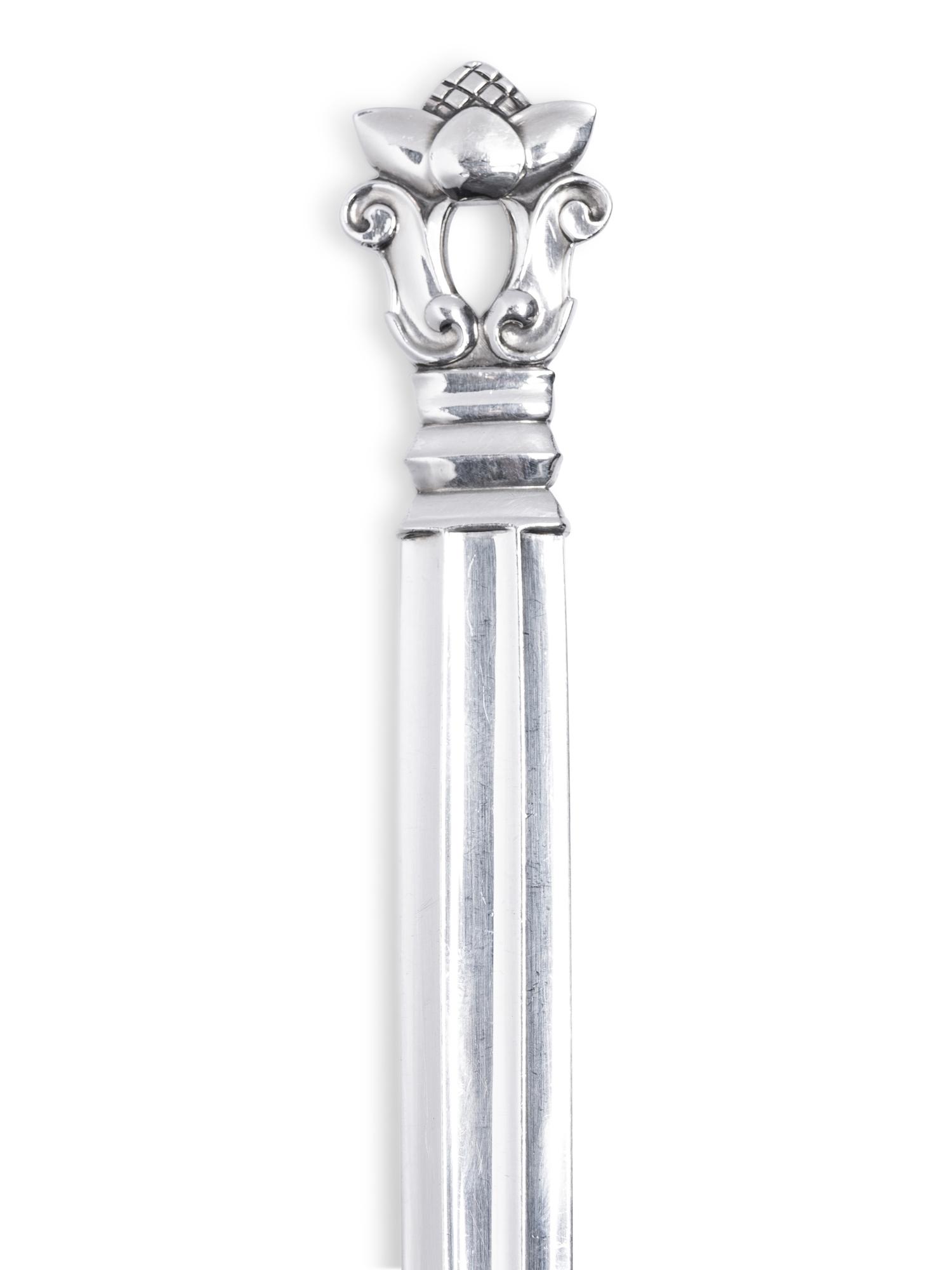 A Georg Jensen Silver Stuffing Spoon