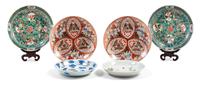 Six Porcelain Plates Diameter of largest 9 1/4 inches. — 18TH-19TH CENTURY