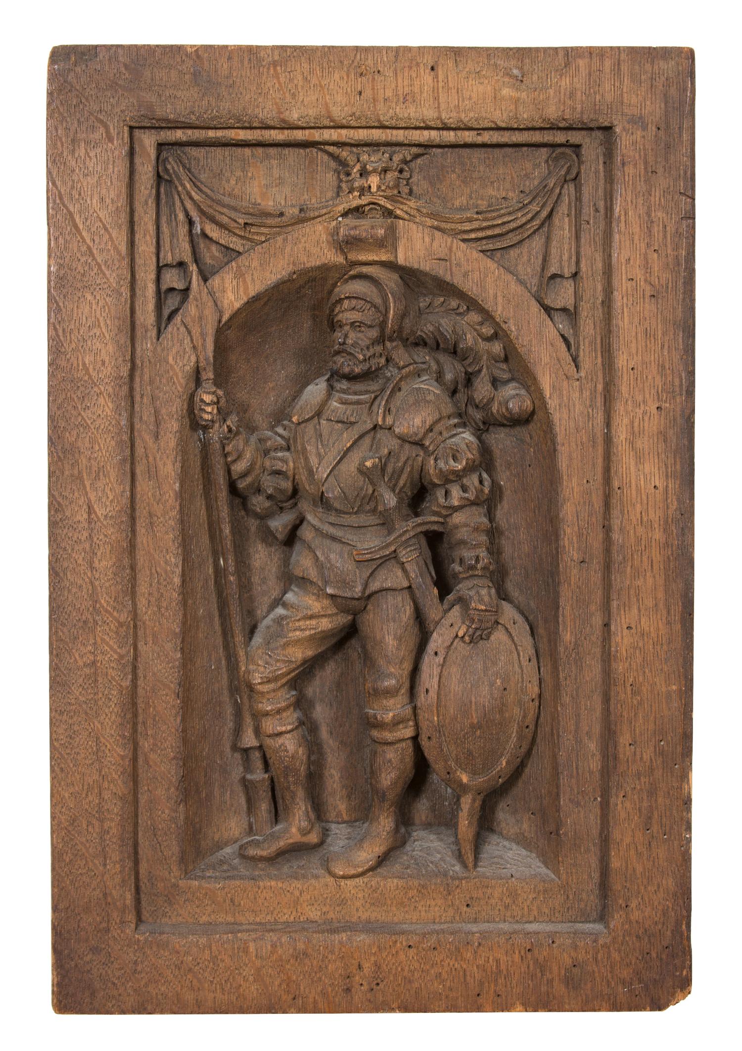A Pair of Continental Carved Oak Panels 16 1/2 x 11 inches. — 19TH CENTURY