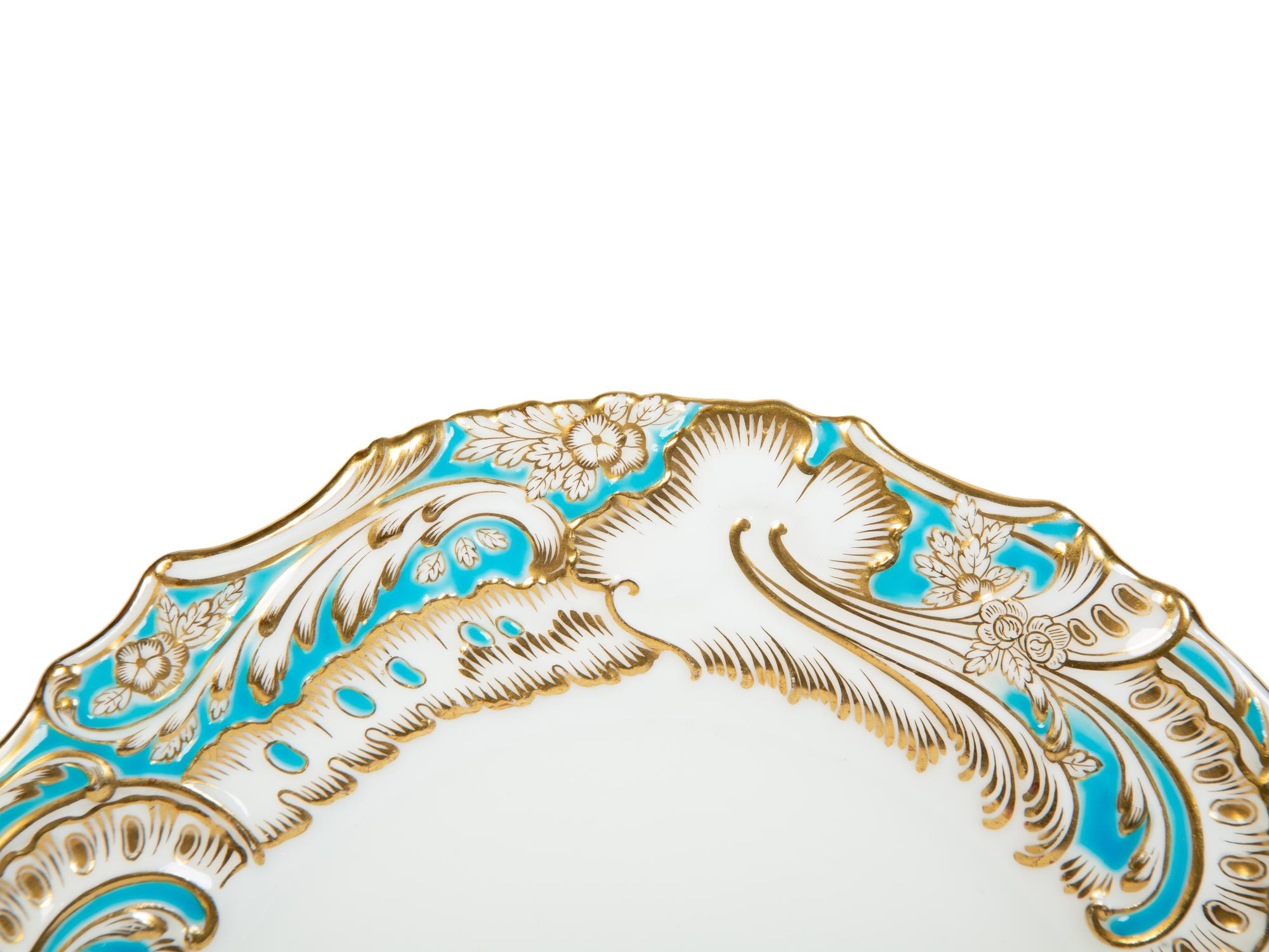 Twelve Gilman Collamore & Co. Minton Porcelain Luncheon Plates