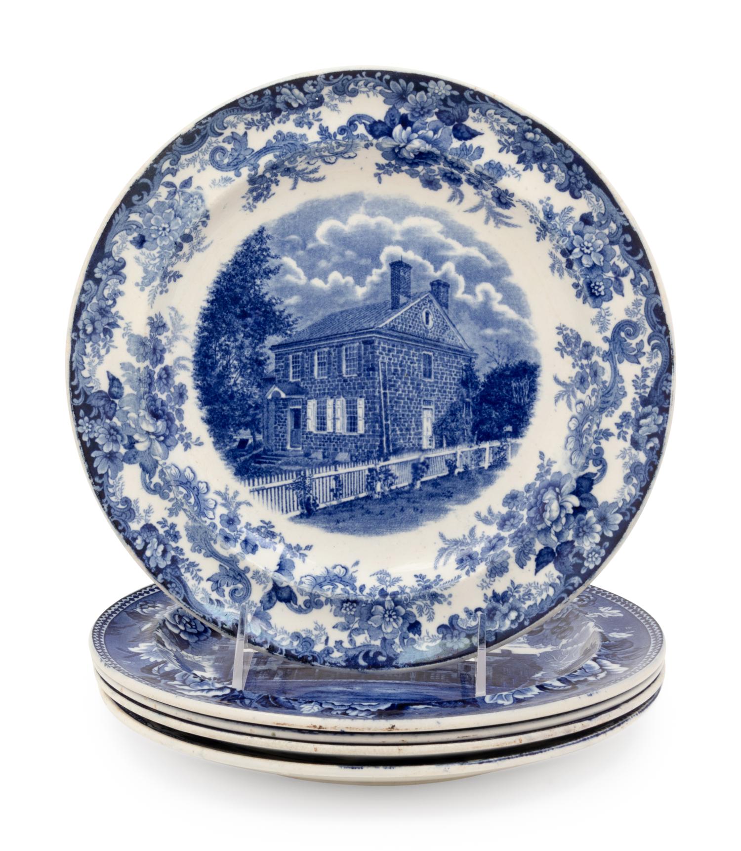 Five English Transfer Decorated Plates