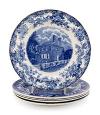 Five English Transfer Decorated Plates