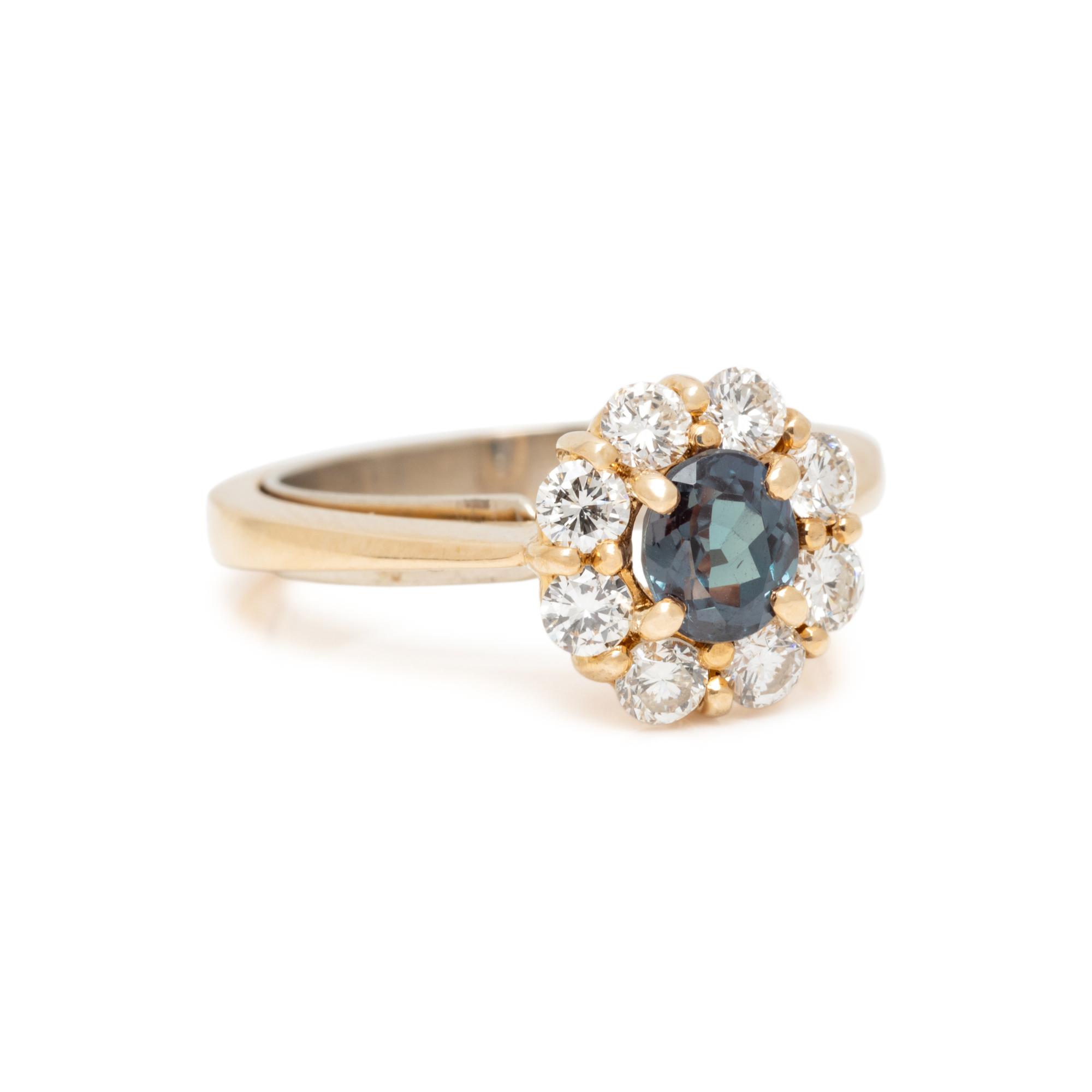ALEXANDRITE AND DIAMOND RING