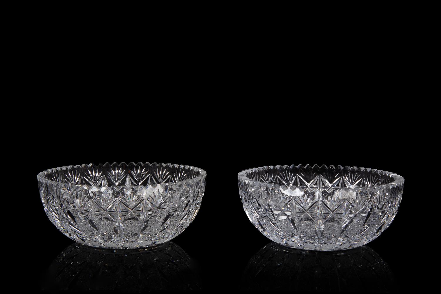 A Pair of Cut Glass Bowls