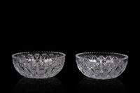 A Pair of Cut Glass Bowls