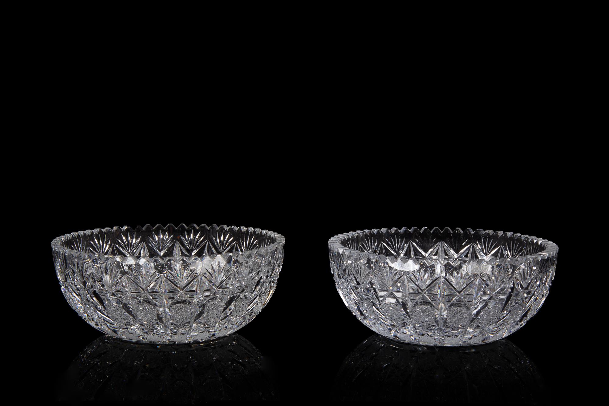 A Pair of Cut Glass Bowls