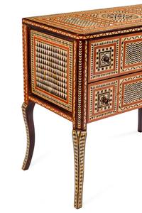 A Pair of Moorish Style Mother-of-Pearl Inlaid Commodes