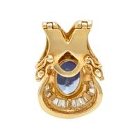 Tanzanite, Diamond, and Yellow Gold Ring and Enhancer Pendant
