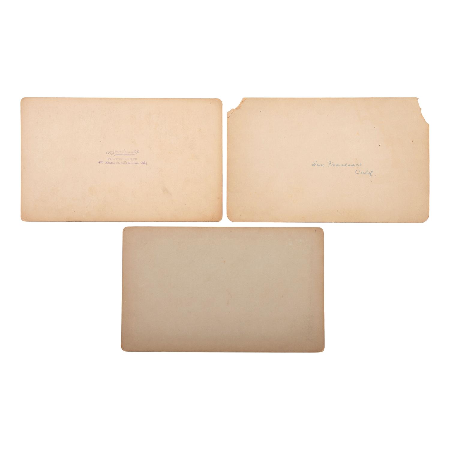 [CALIFORNIA]. A group of stereoviews and photographs of the San Francisco area, including depictions of earthquake and fire aftermath, comprising:
