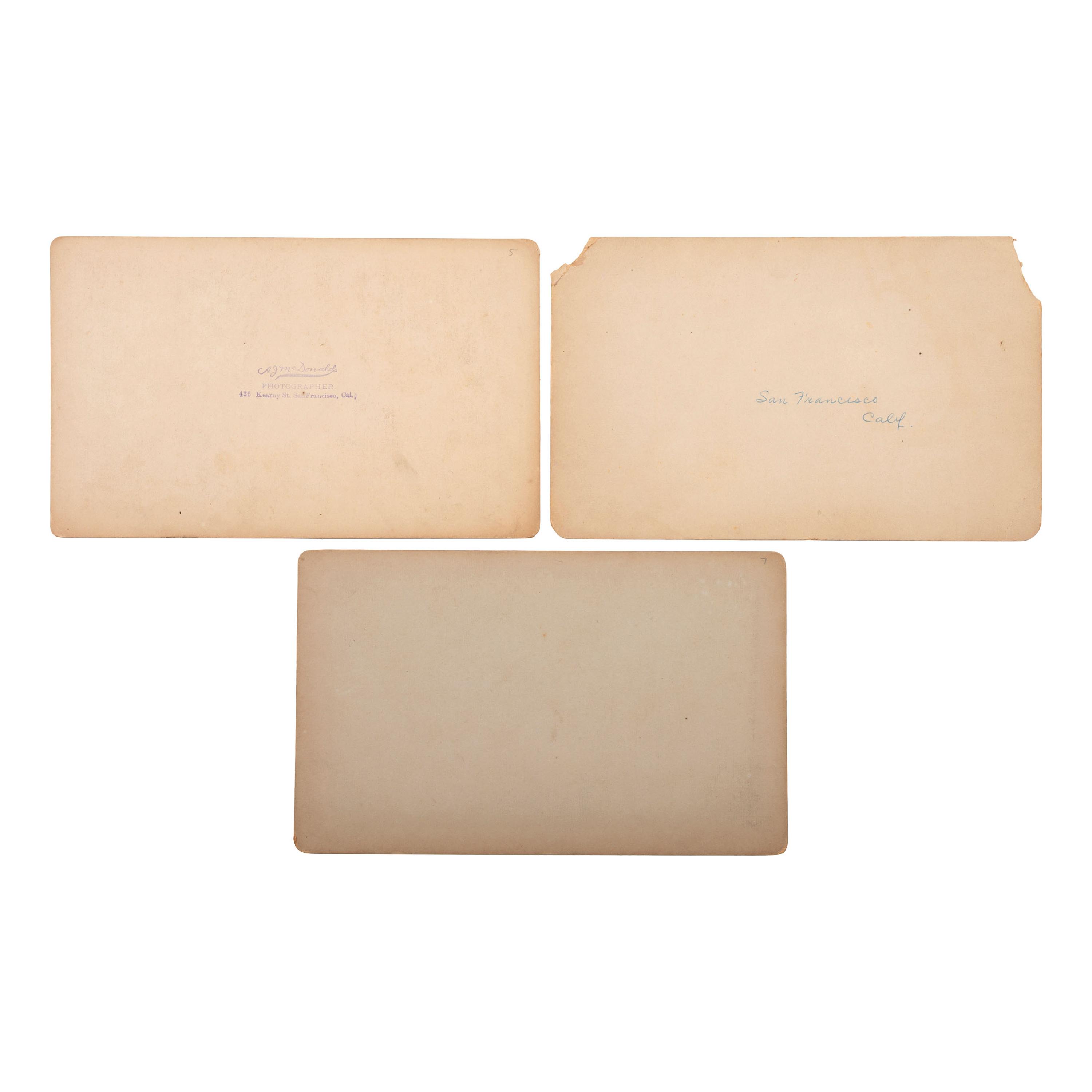 [CALIFORNIA]. A group of stereoviews and photographs of the San Francisco area, including depictions of earthquake and fire aftermath, comprising: