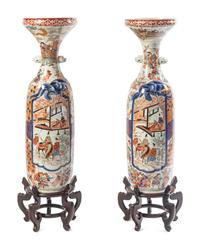 A Pair of Large Japanese Porcelain Vases
