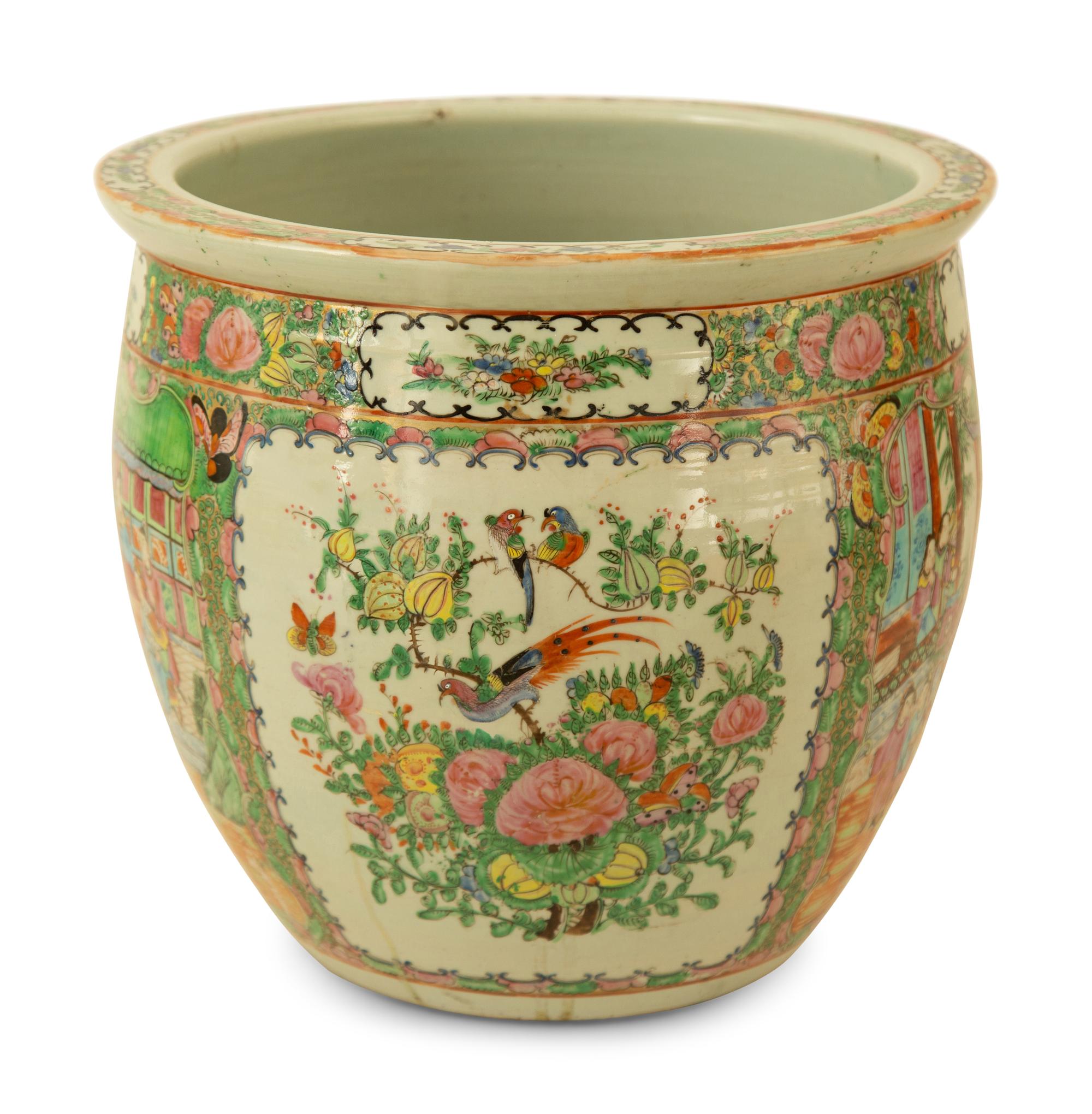 A Chinese Rose Medallion Porcelain Jardiniere