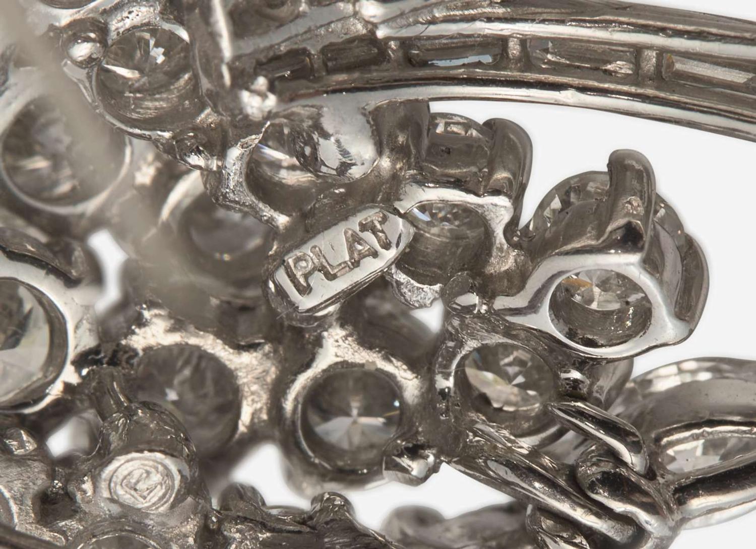 A Platinum and Diamond Brooch