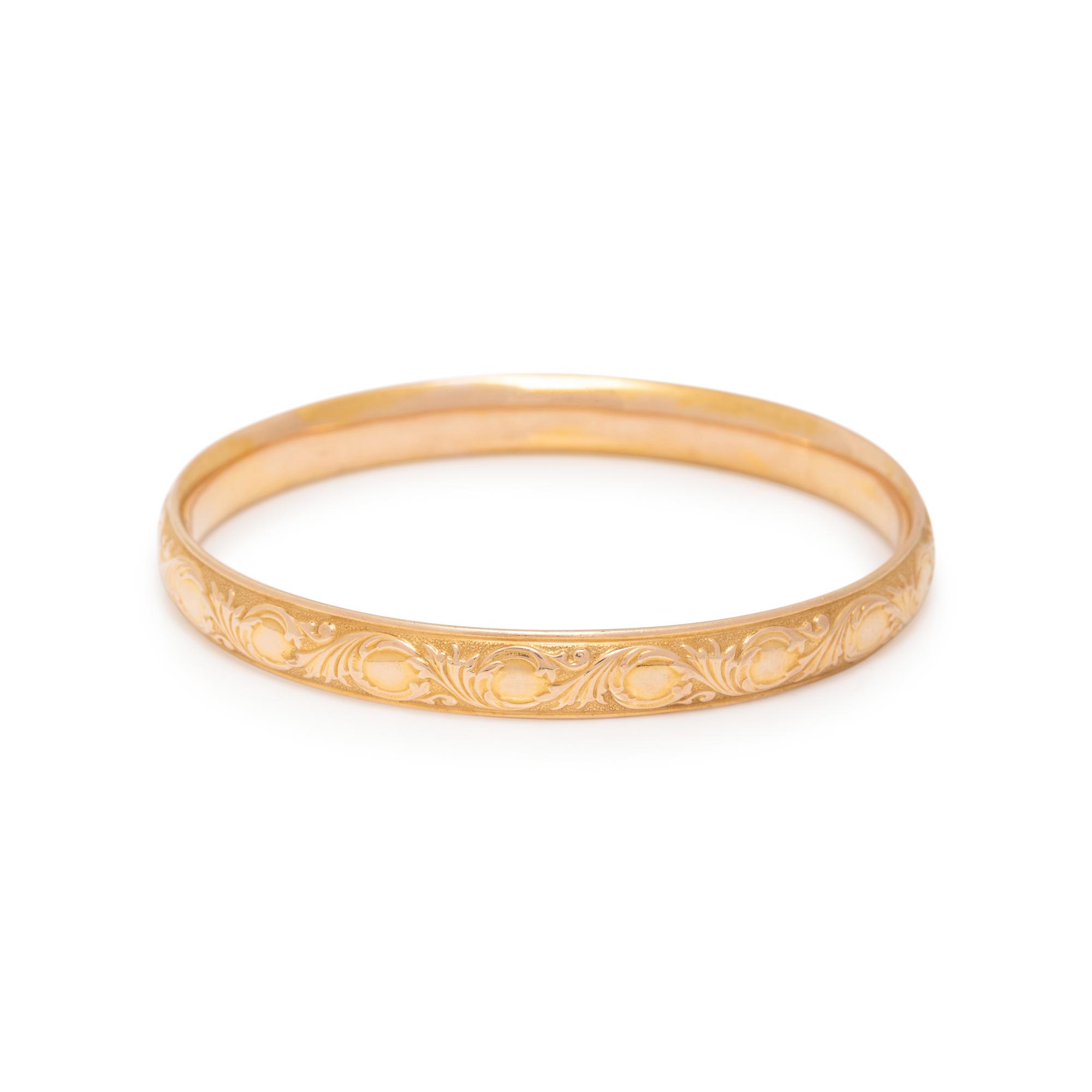 KREMENTZ & CO., ANTIQUE, SAPPHIRE AND YELLOW GOLD BANGLE BRACELET