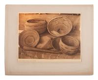 CURTIS, Edward (1868-1952). A group of 8 photogravures of Pomo, Washo, Yokuts and other California Native American baskets, portfolios 14 and 15: